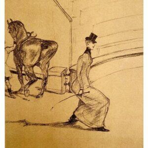 Toulouse Lautrec Equestrienne Taking A Bow 1967 Circus Art Lithograph Matted